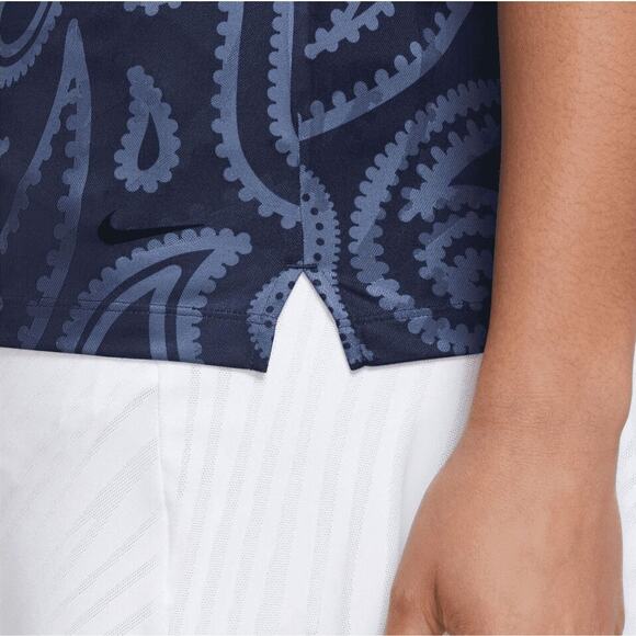 NWT NIKE Dri-FIT Sleeveless Printed Paisley Obsidian Women's Golf Polo XS, S - Picture 3 of 6